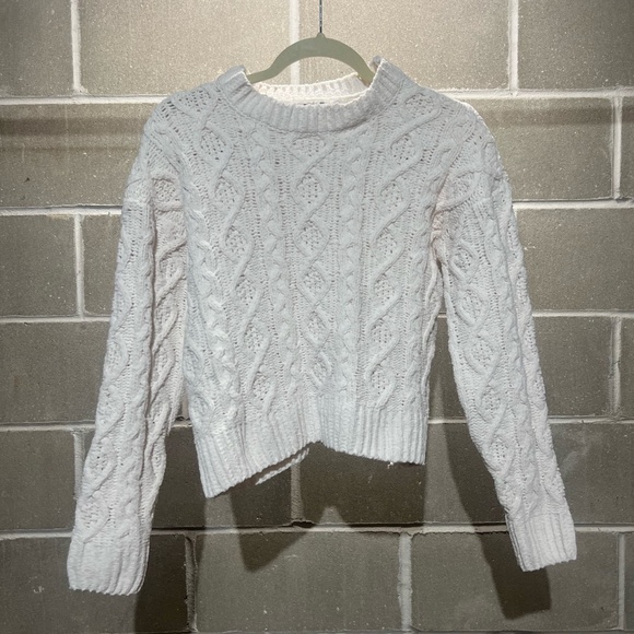 White Cableknit Sweater - Picture 1 of 5
